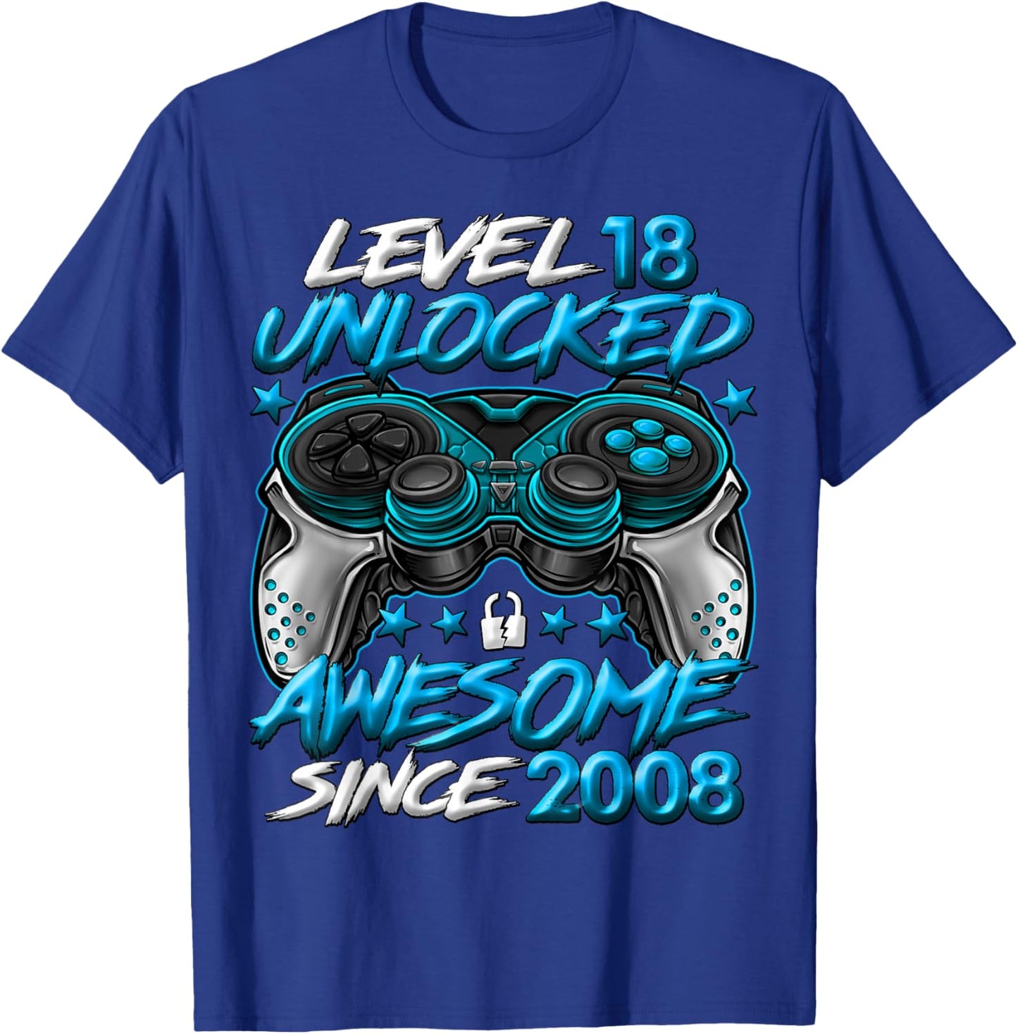 Level 18 Unlocked 18 Year Old Gifts Boys 18th Birthday Boy T-Shirt - T-Shirt | Royal