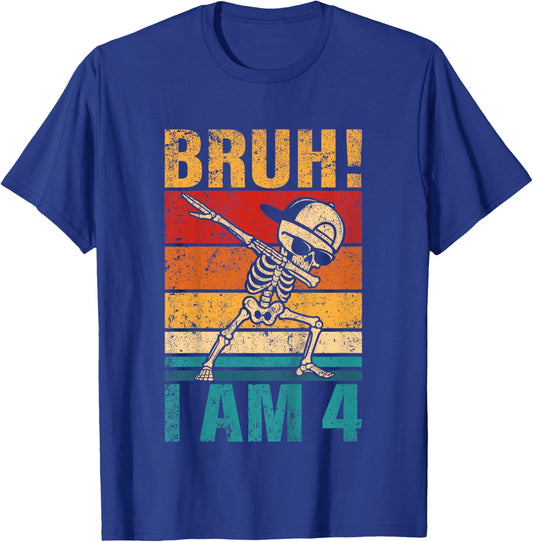 4 Year Old Birthday Dabbing Boy Bruh It's My 4th Birthday T-Shirt - T-Shirt | Royal
