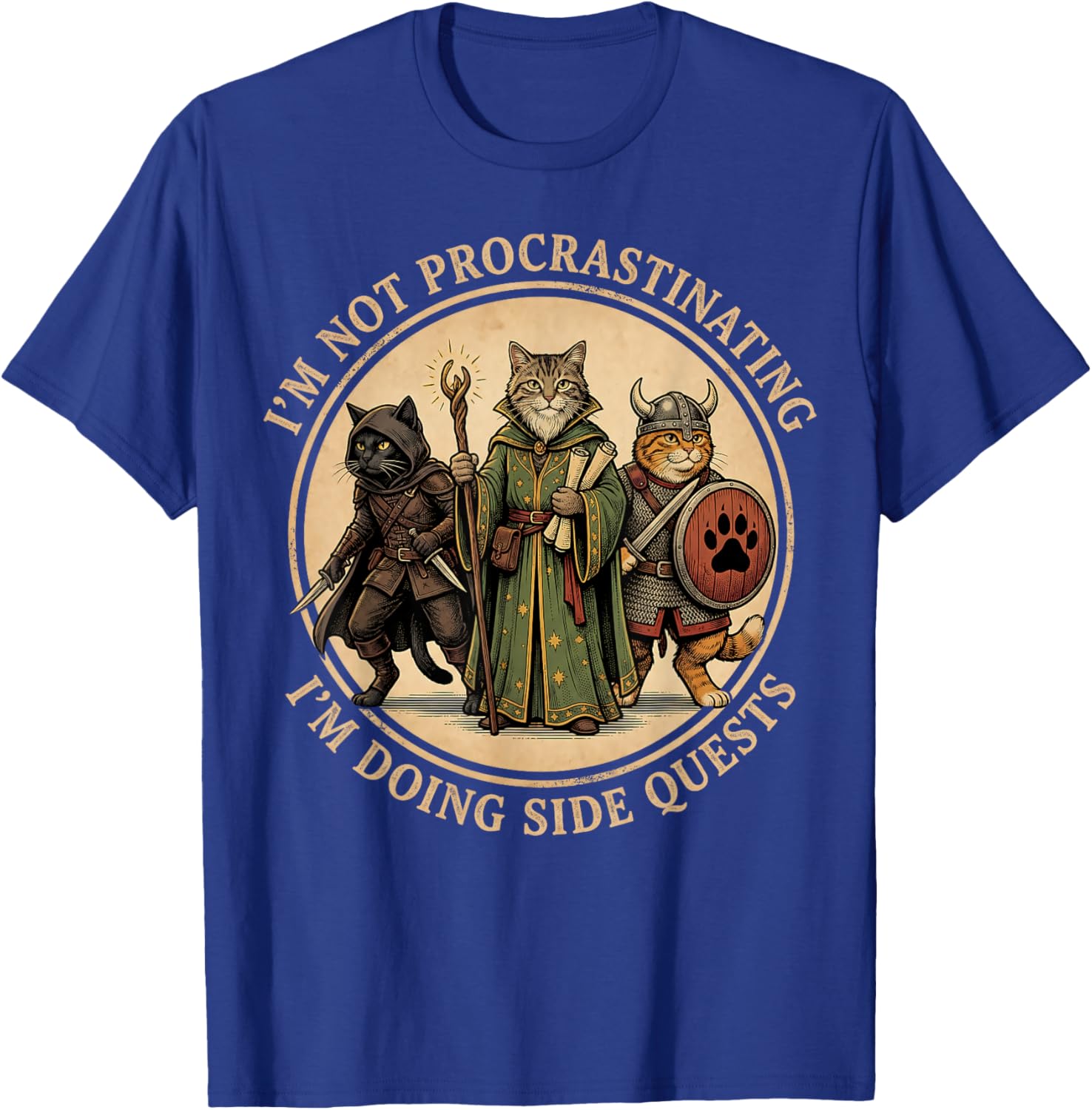 RPG Gamer I'm Not Procrastinating Side Quests Video Game T-Shirt - T-Shirt | Royal
