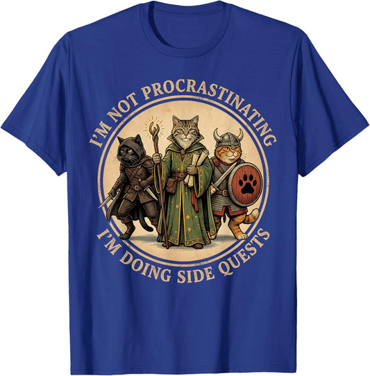 RPG Gamer I'm Not Procrastinating Side Quests Video Game T-Shirt - T-Shirt | Royal