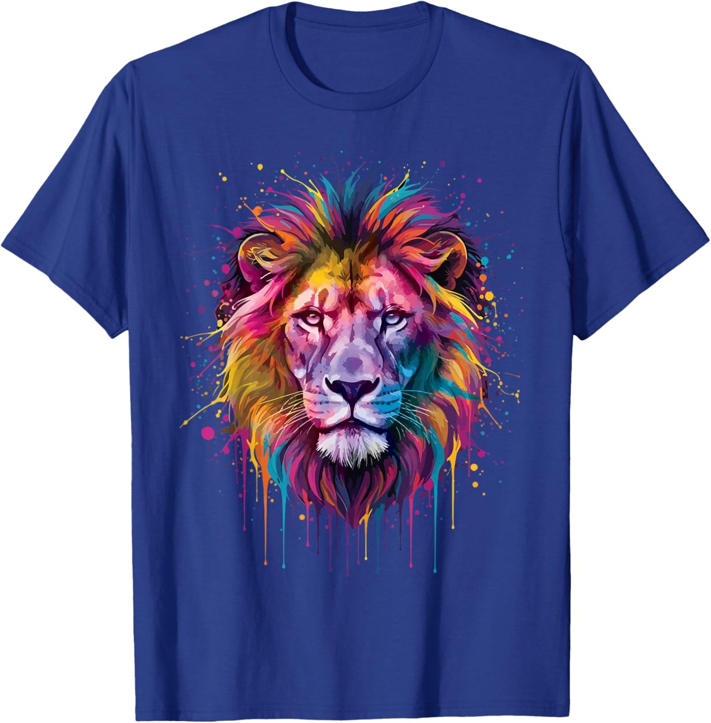Happy Holi Lion Head Holi Festival of Colors Indian T-Shirt - T-Shirt | Royal