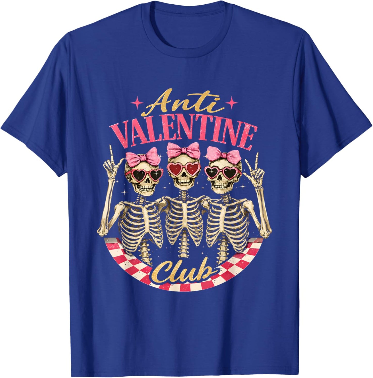 Funny Valentine's Day Friends Anti Valentine Club T-Shirt - T-Shirt | Royal