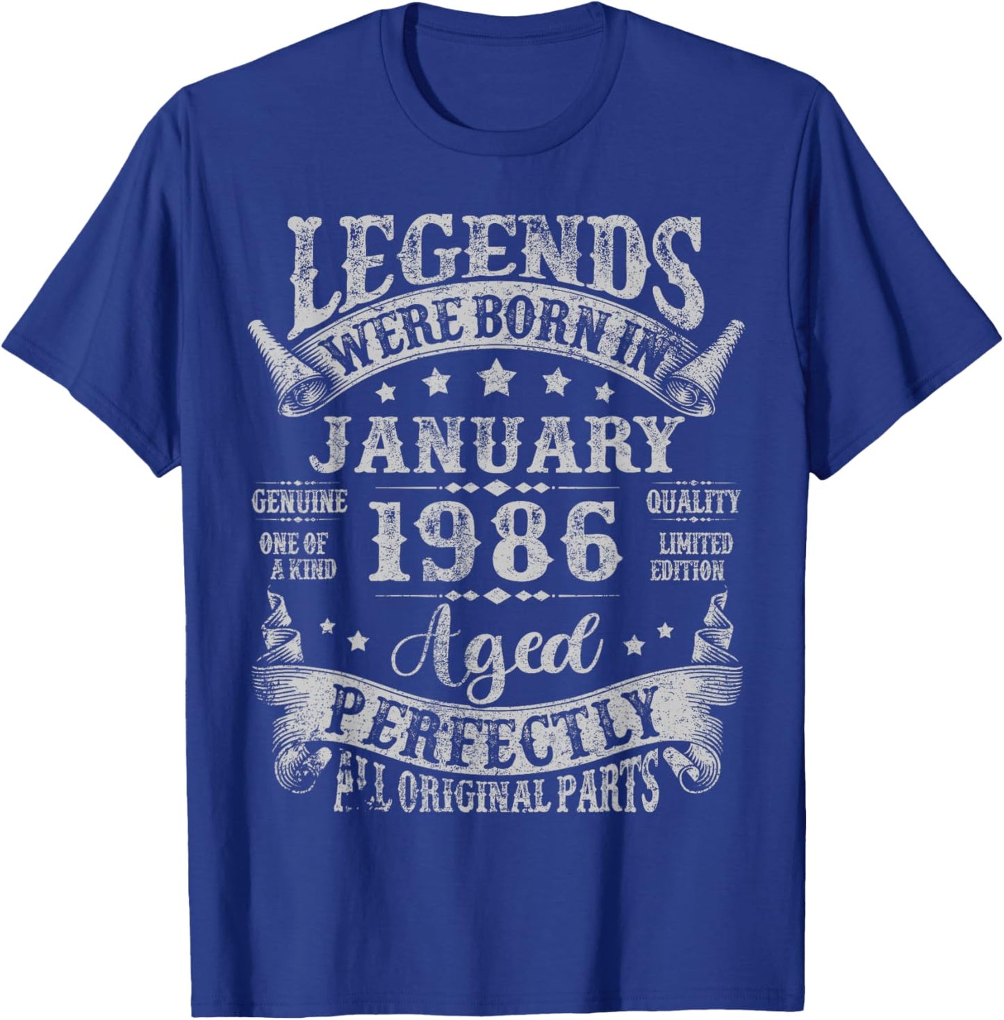 Legend Since January 1986 40 Years Old 40th Birthday Men Dad T-Shirt - T-Shirt | Royal