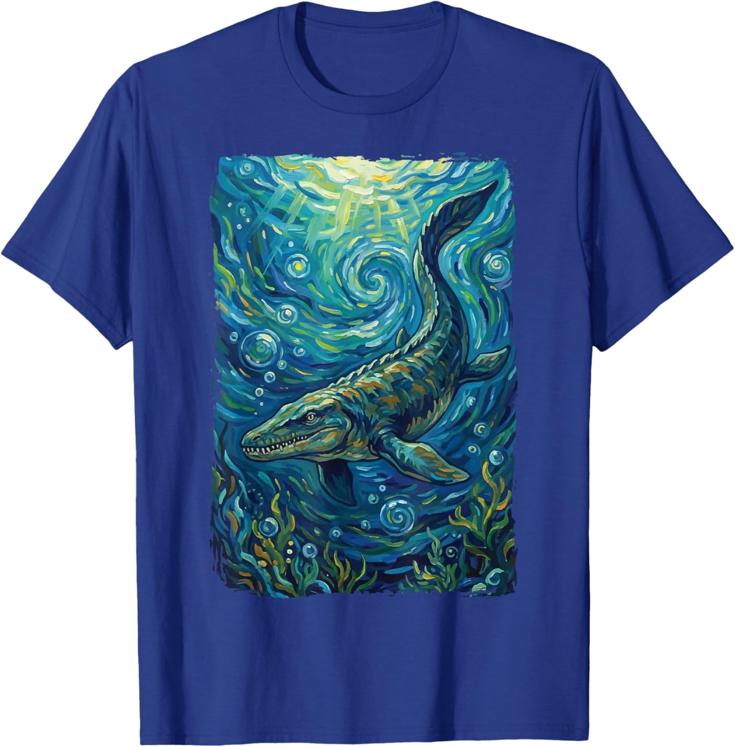 Mosasaurus Starry Night Mosasaur T-Shirt - T-Shirt | Royal