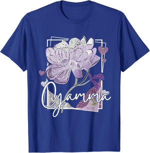 Gamma Gifts for Grandma Mothers Day Purple Floral Design T-Shirt - T-Shirt | Royal