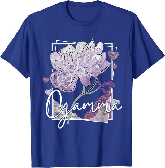 Gamma Gifts for Grandma Mothers Day Purple Floral Design T-Shirt - T-Shirt | Royal