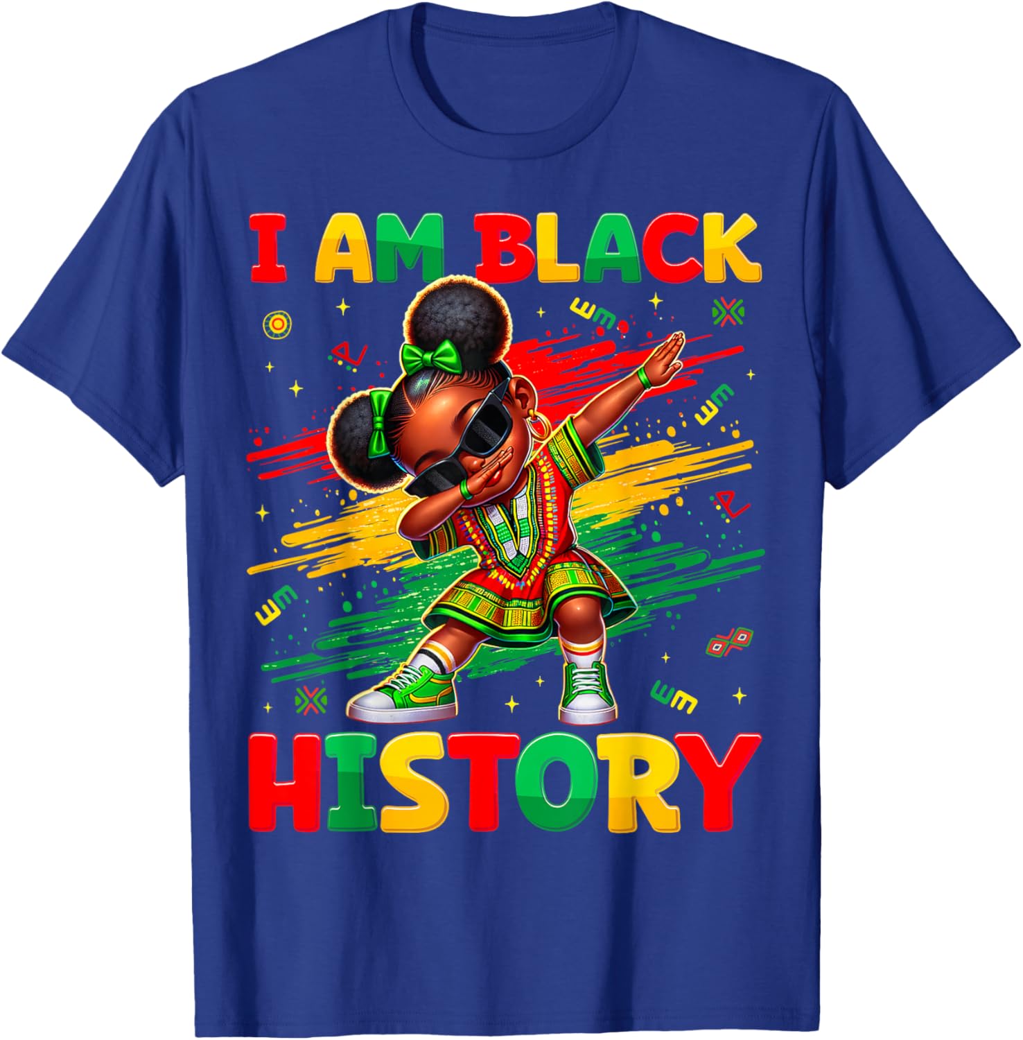 I Am Black History Month Dabbing Girl African Kid Toddler T-Shirt - T-Shirt | Royal