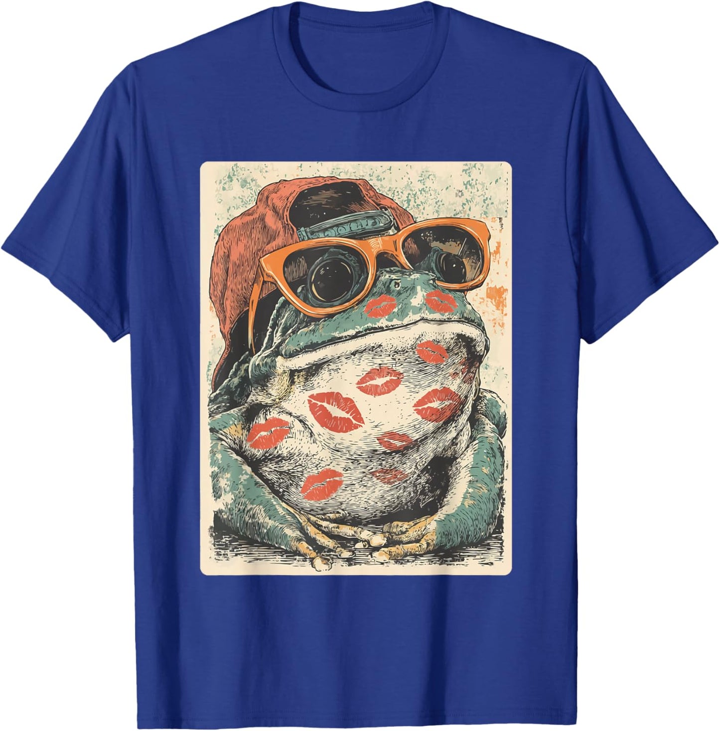 Romantic Frog with Sunglasses Kisses Valentine's Day Animal T-Shirt - T-Shirt | Royal