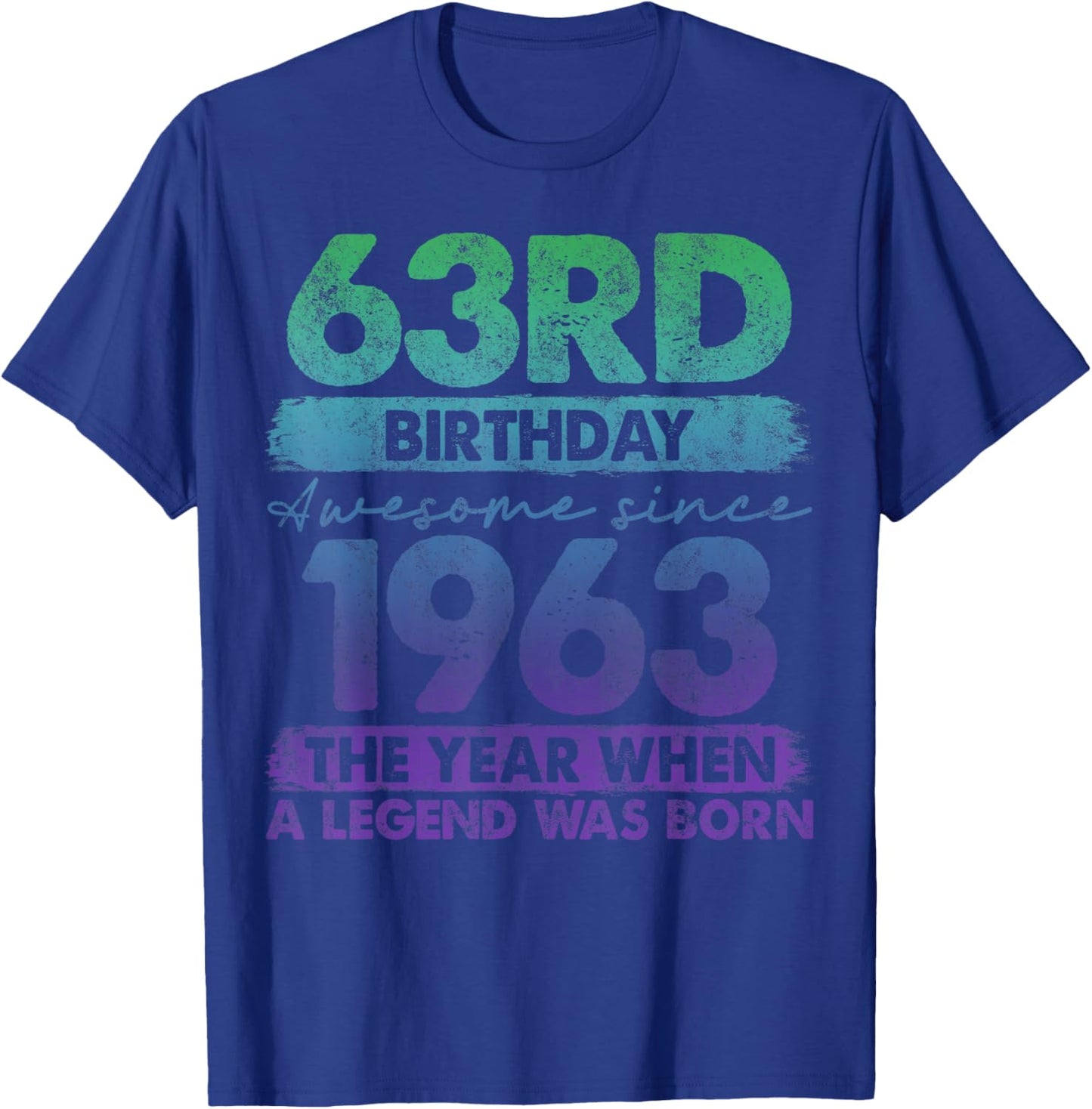 63 Year Old Gifts Vintage 1963 Limited Edition 63rd Birthday T-Shirt - T-Shirt | Royal