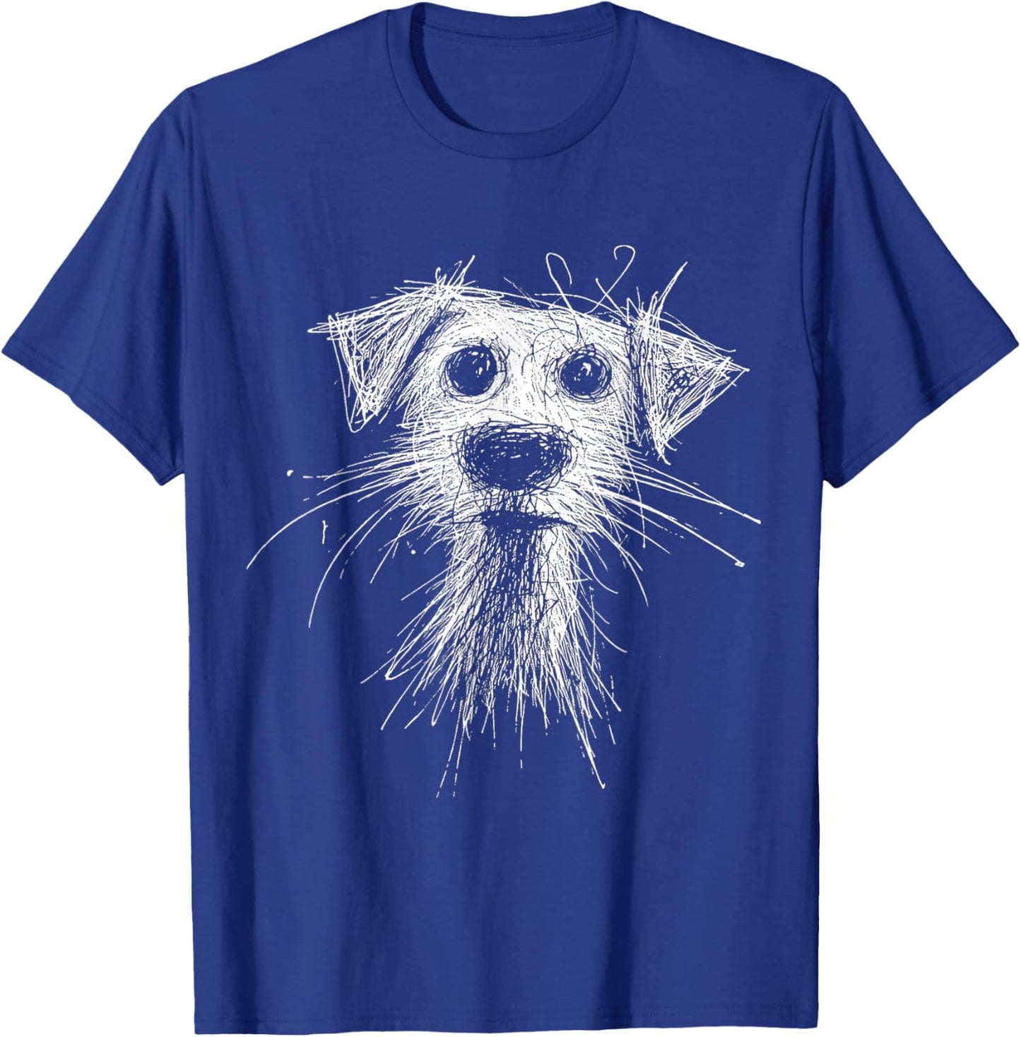 Abstract Scribble Puppy Drawing for Dog Lovers T-Shirt - T-Shirt | Royal