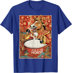 Zodiac Chinese New Year of The Horse 2026 Rice Men Women T-Shirt - T-Shirt | Royal