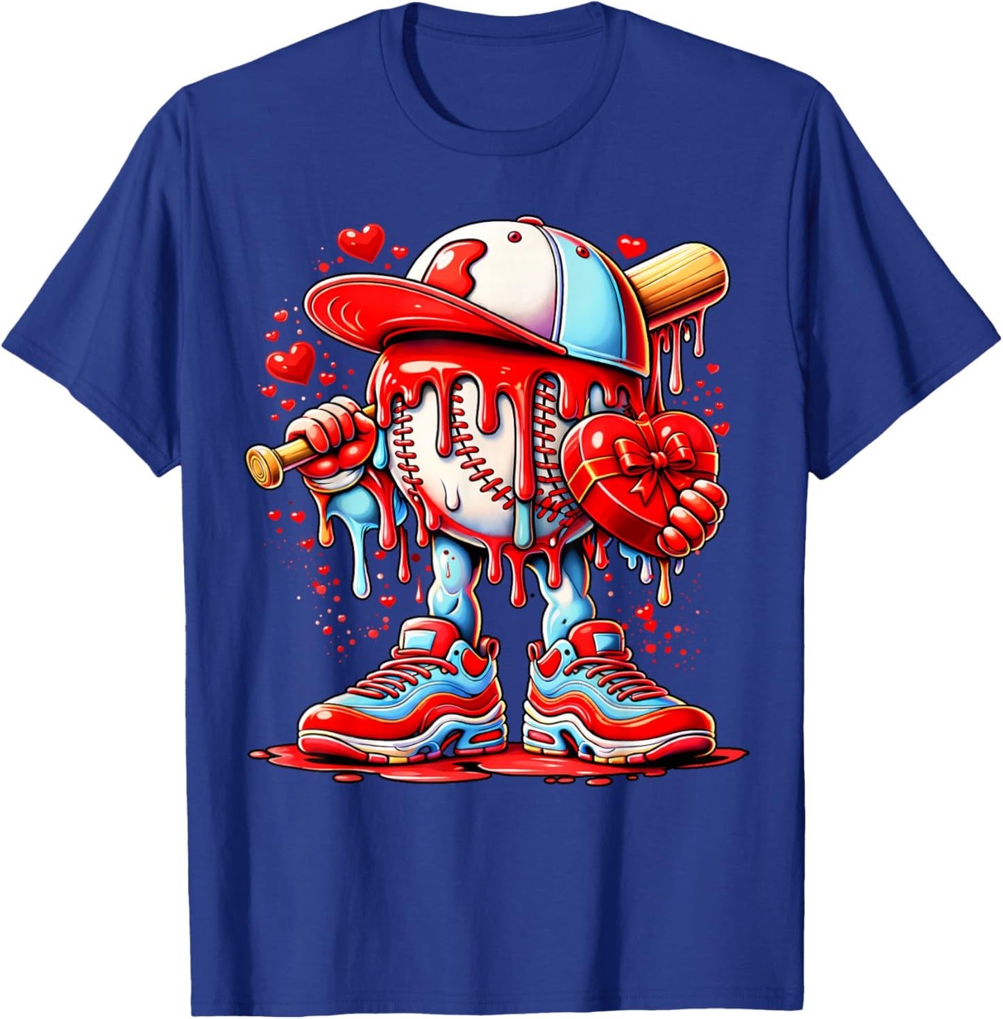 Baseball Drip Icecream Apparel Youth Boy Valentine T-Shirt - T-Shirt | Royal