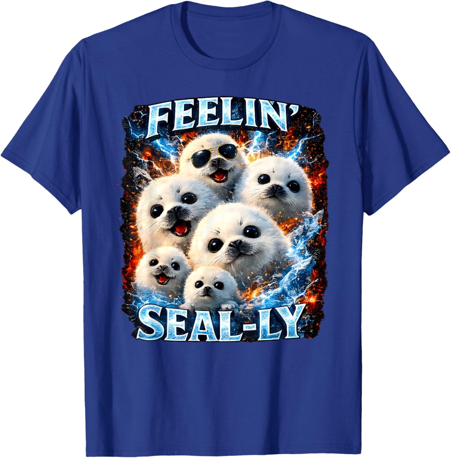 Feelin Seally Harp Seal Pup Bootleg Meme T-Shirt - T-Shirt | Royal