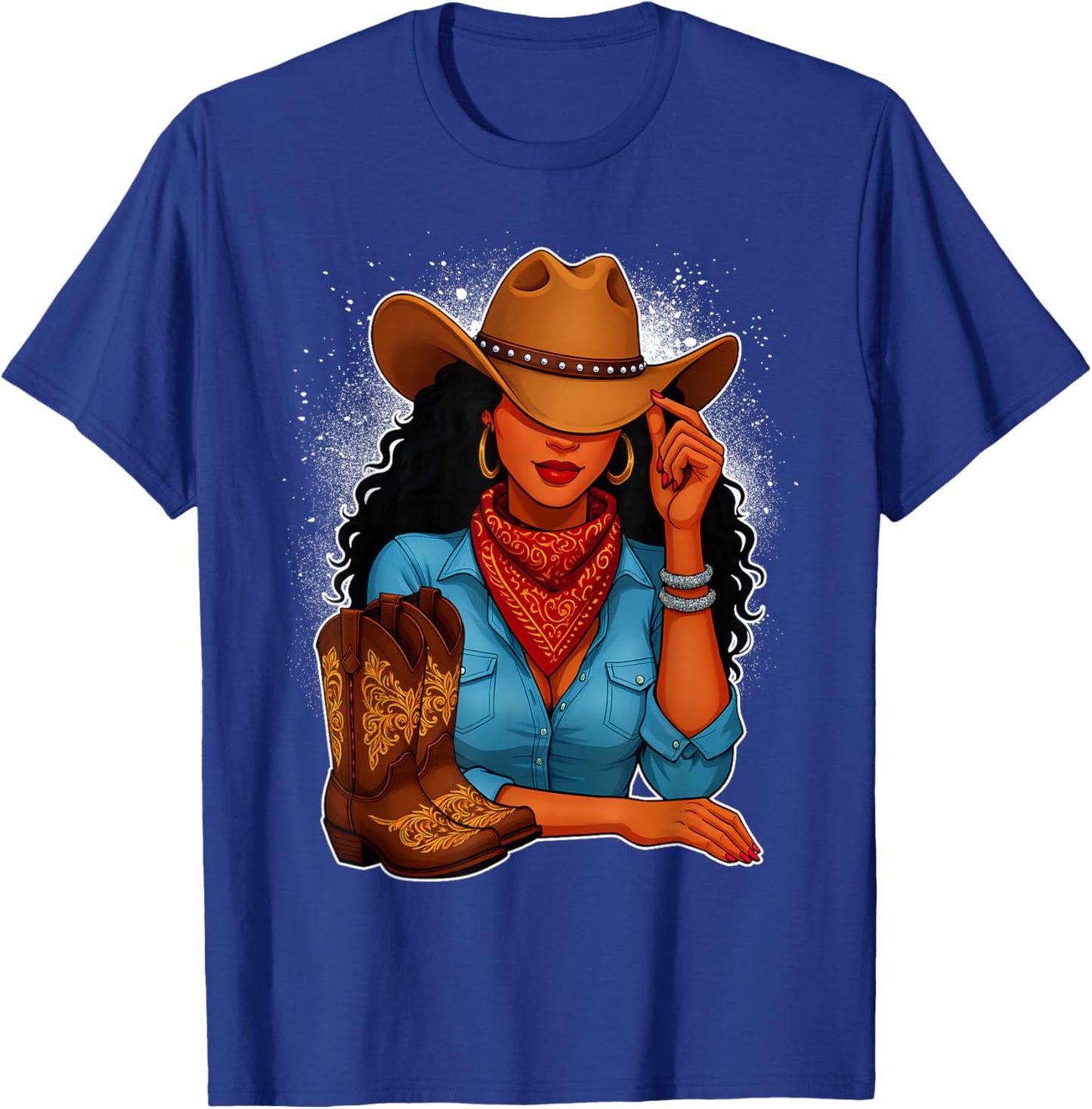 Black Cowgirl & Boots Black History Month Black Women Girls T-Shirt - T-Shirt | Royal