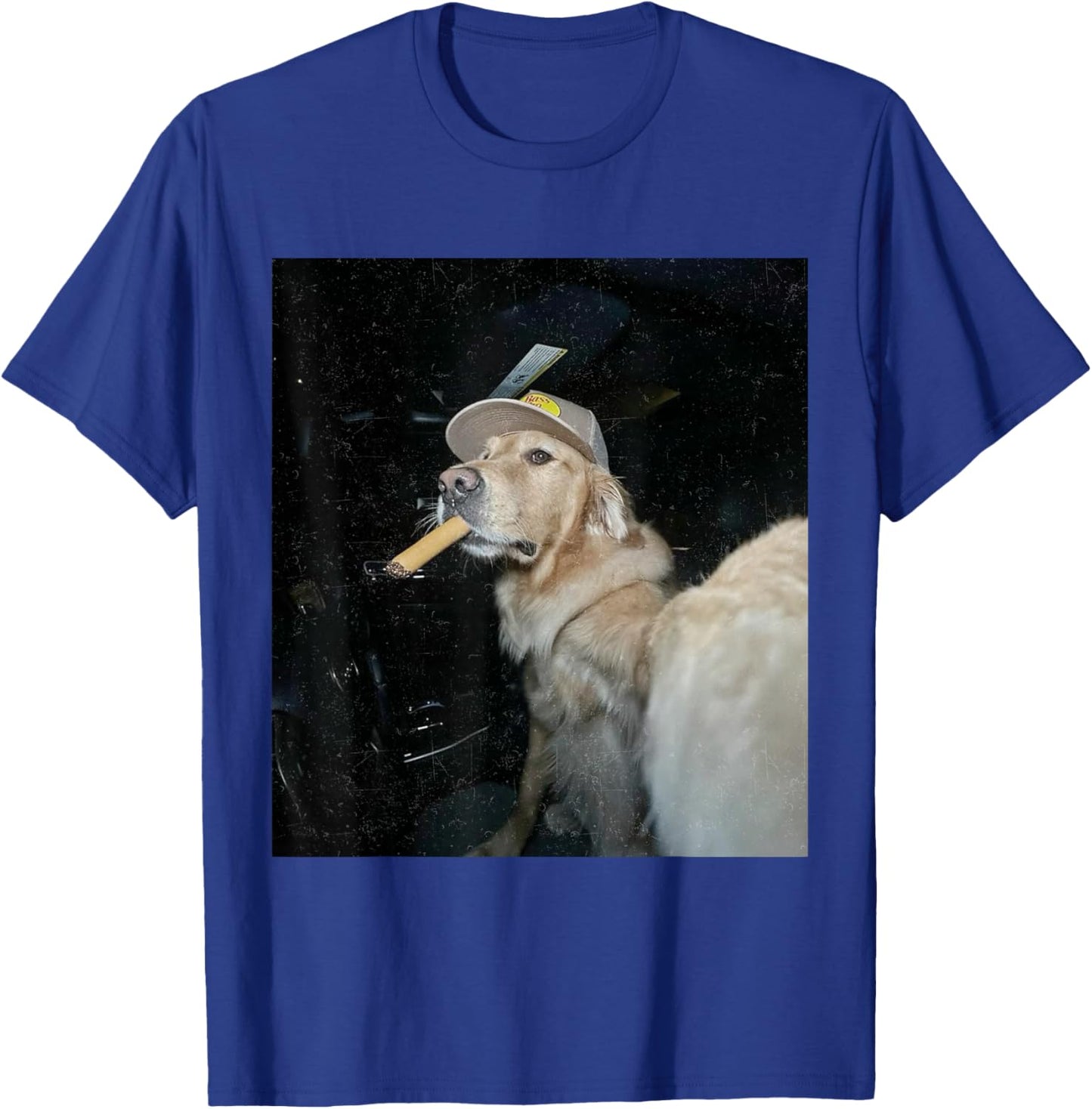 Dog Smoking Cigarette Funny Golden Meme T-Shirt - T-Shirt | Royal