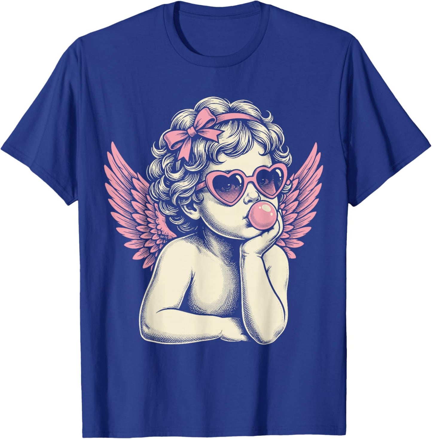 Cute Vintage Cupid Blowing Bubble Gum T-Shirt - T-Shirt | Royal
