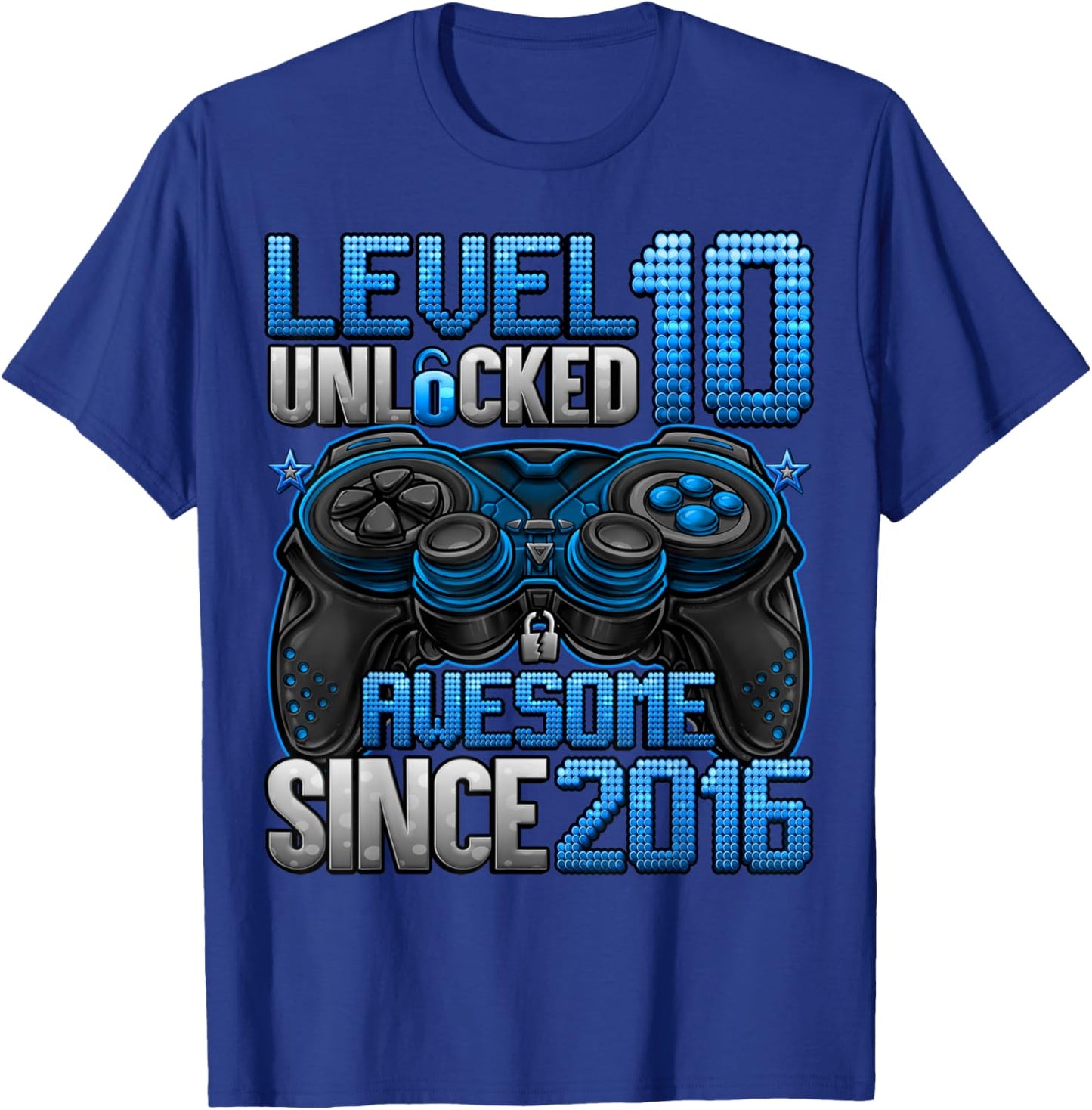 Level 10 Unlocked 10 Year Old Gifts Boys 10th Birthday Boy T-Shirt - T-Shirt | Royal