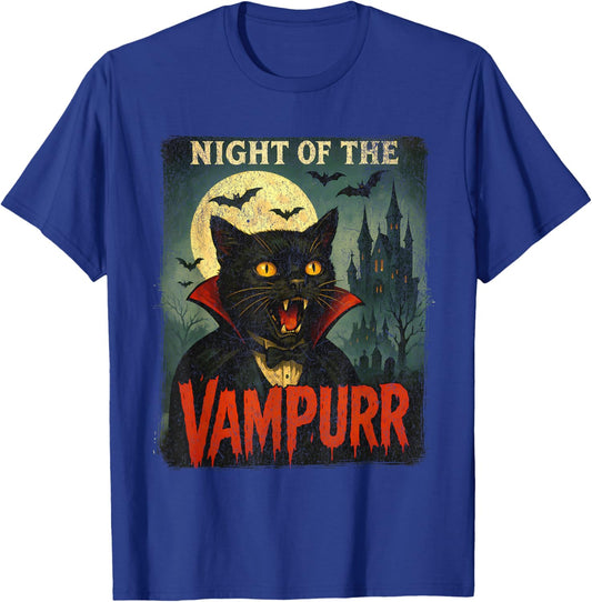 Night of The Vampurr - Cat Vampire T-Shirt - T-Shirt | Royal