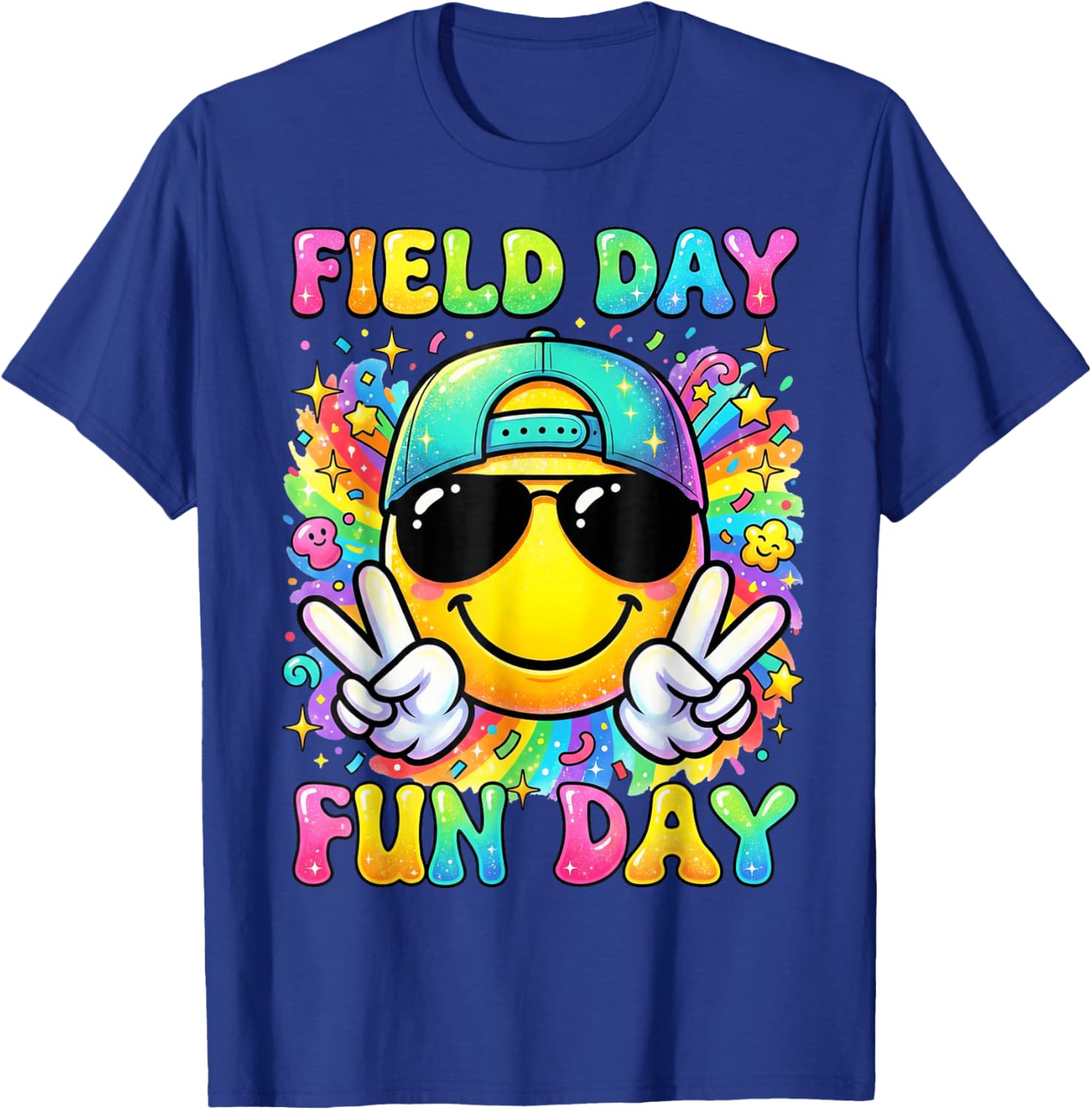 Retro Field Day Teachers Boys Girls Kids Field Day Fun Day T-Shirt - T-Shirt | Royal