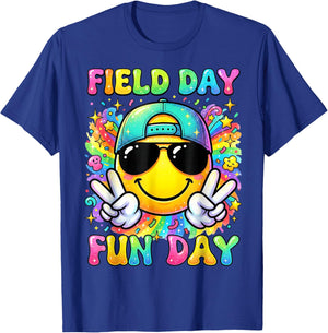 Retro Field Day Teachers Boys Girls Kids Field Day Fun Day T-Shirt - T-Shirt | Royal