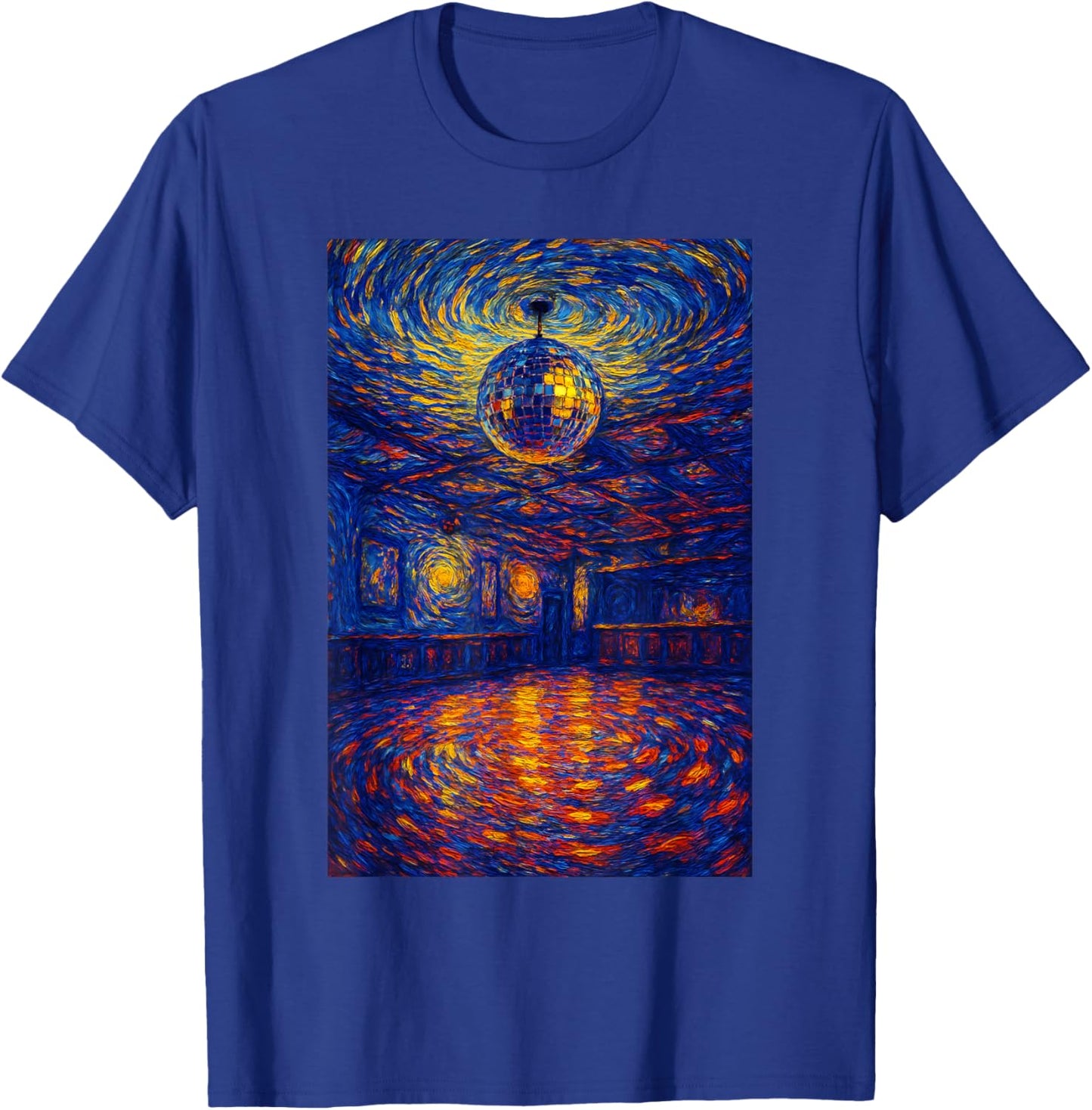 Disco Ball Van Gogh Art Student Painting Lovers Art Teacher T-Shirt - T-Shirt | Royal