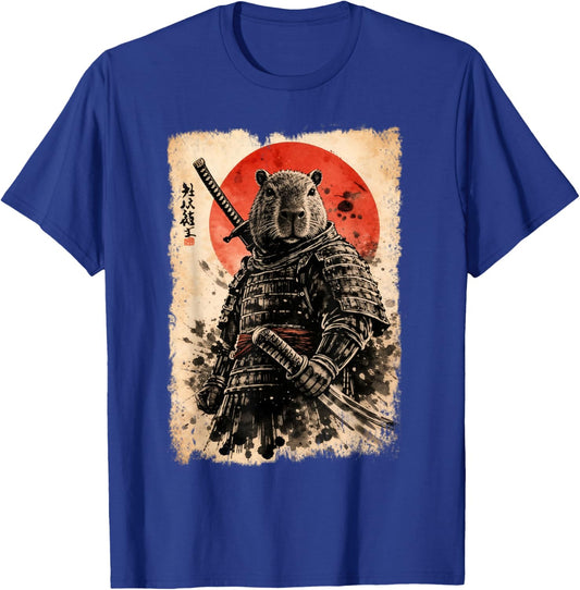 Capybara Samurai Vintage Japanese Warrior Anime Ukiyo-e Art T-Shirt - T-Shirt | Royal