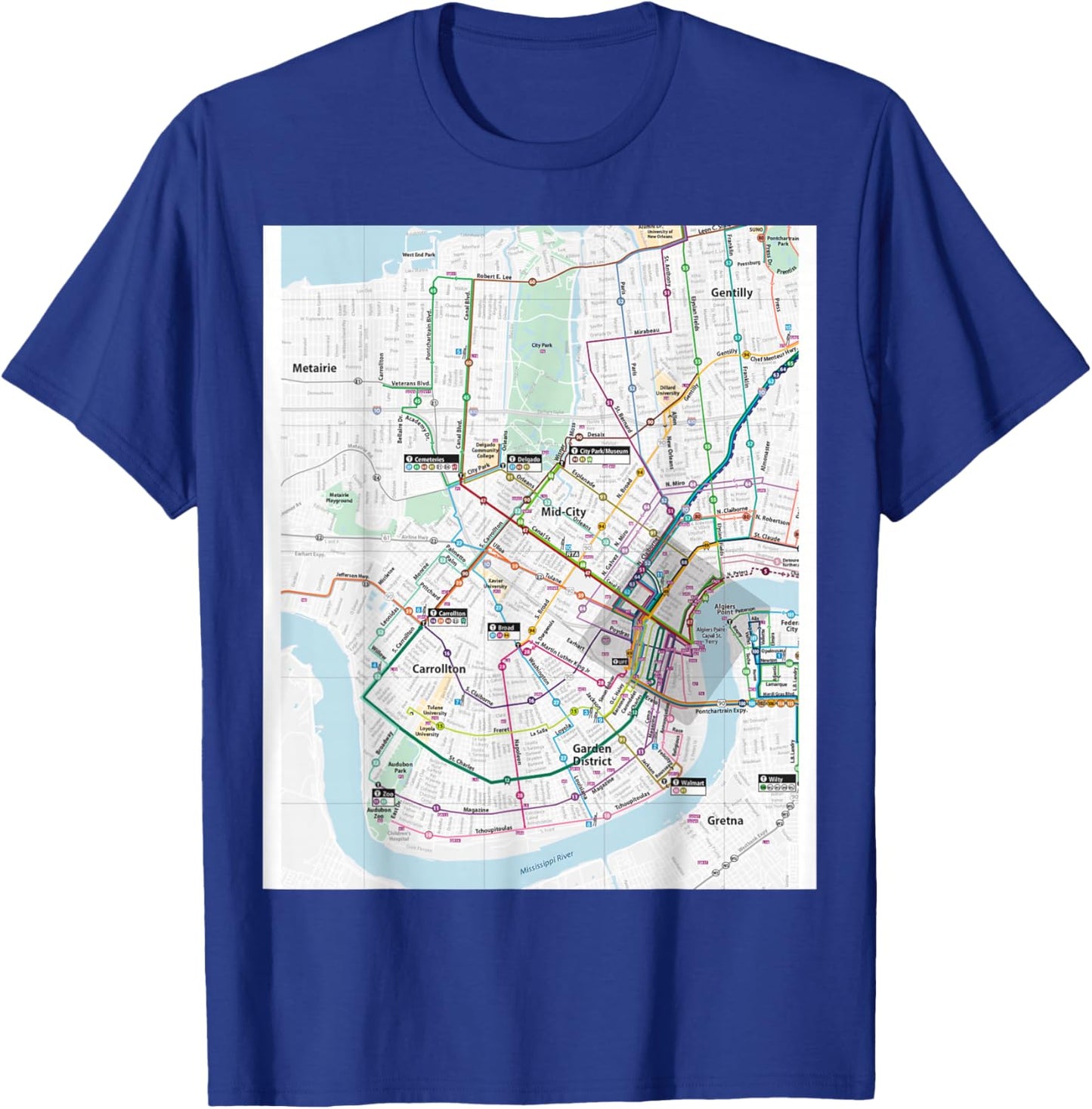 New Orleans Transit System Travel Art USA T-Shirt - T-Shirt | Royal