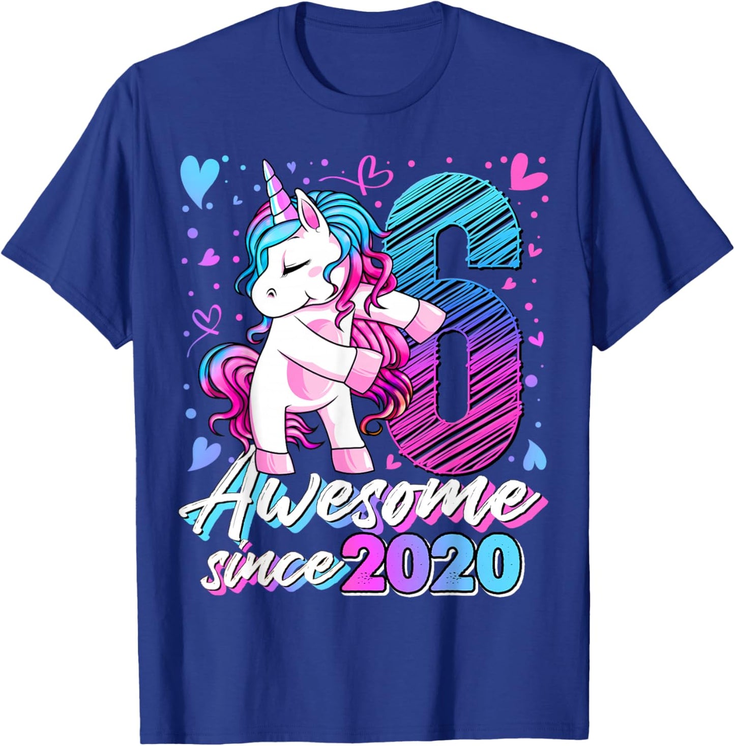 6th Birthday Shirt Girl 6 Year Old Gifts 6 Birthday Girl T-Shirt - T-Shirt | Royal