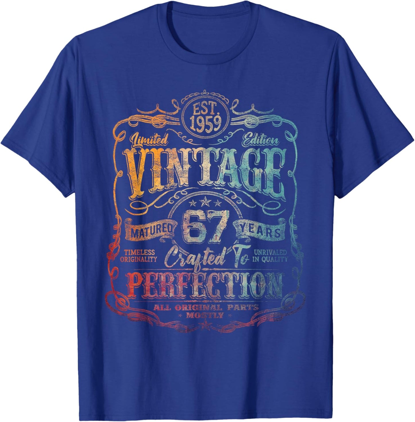 Vintage 1959 Limited Edition Shirt 67 Year Old 67th Birthday T-Shirt - T-Shirt | Royal