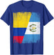 Half Colombia Guatemala Flag Colombian Guatemalan Pride Root T-Shirt - T-Shirt | Royal