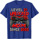 Level 21 Unlocked Awesome Since 2005 21st Birthday Gaming T-Shirt - T-Shirt | Royal