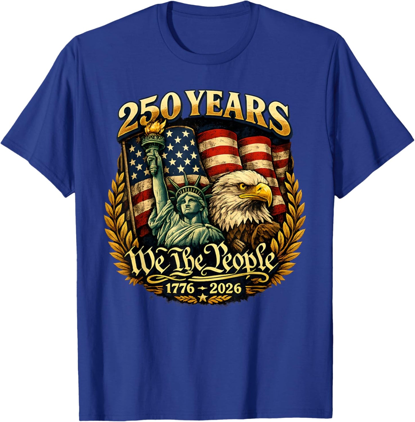 Vintage 250 Years American 1776-2026 250th Birthday USA T-Shirt - T-Shirt | Royal
