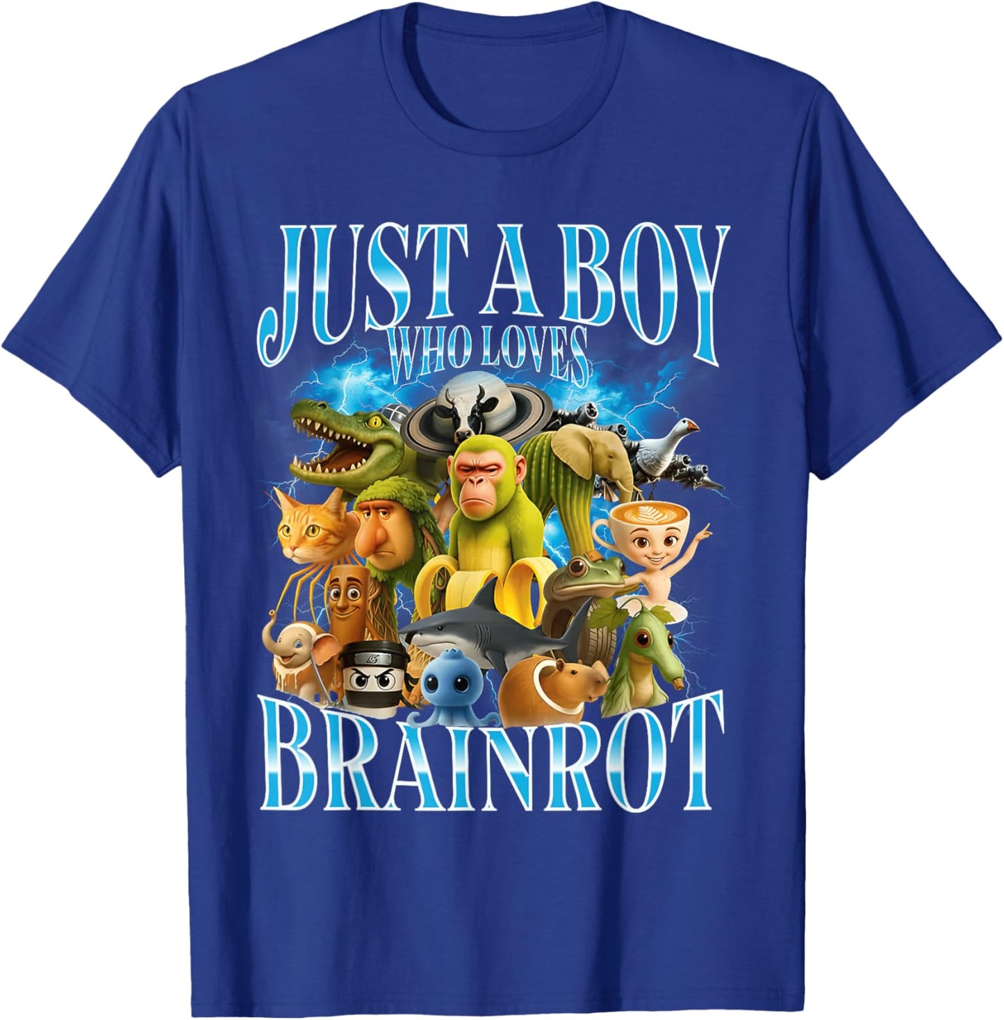 Just A Boy Who Loves Italian Brainrot T-Shirt - T-Shirt | Royal