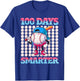100 Days Smarter Baseball Drip Boys 100 Days of School Kids T-Shirt - T-Shirt | Royal