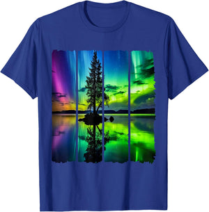 Beautiful Northern Lights Aurora Borealis Night Light Aurora T-Shirt - T-Shirt | Royal