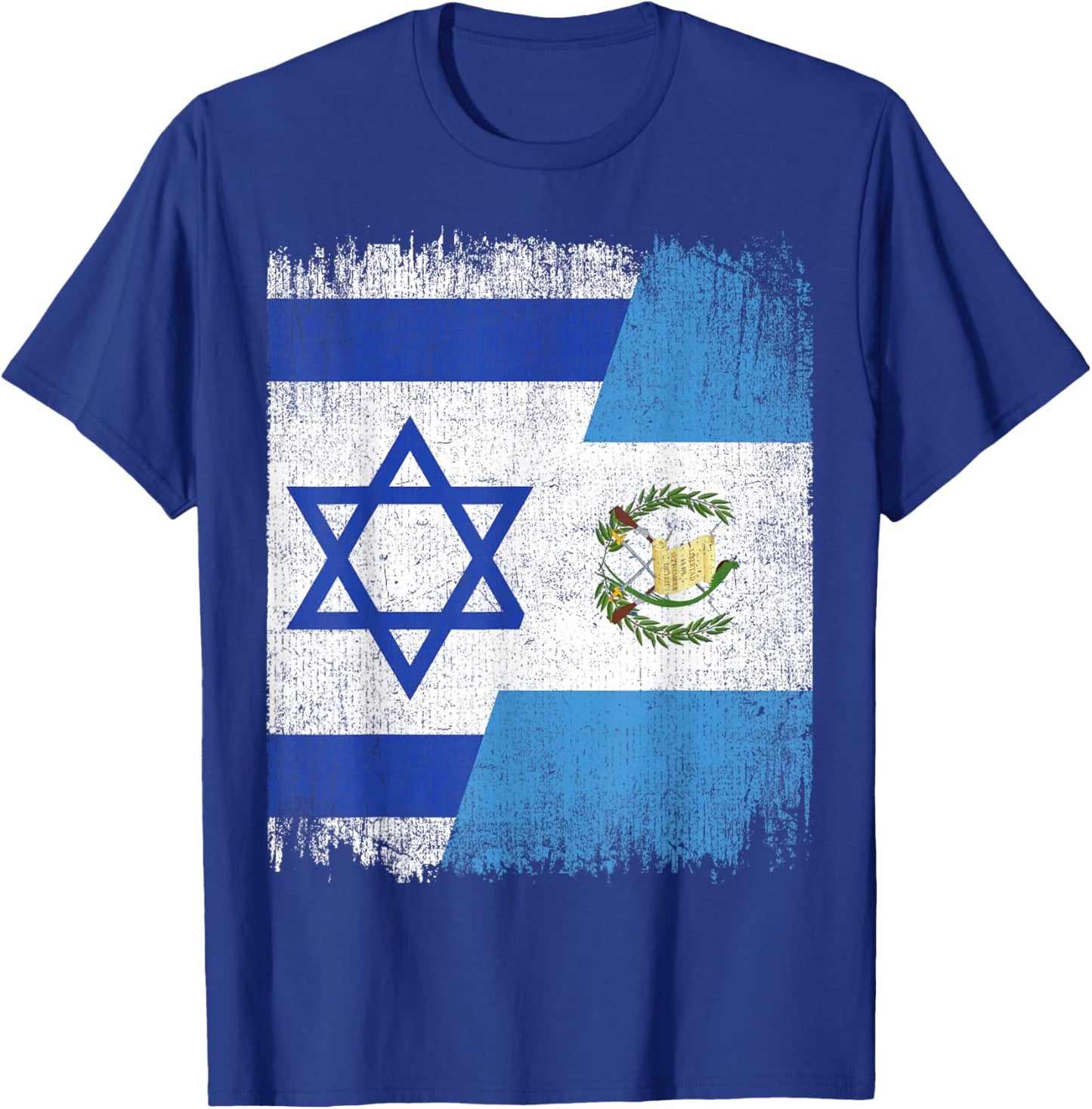 Half Israel Guatemala Split Flag Israelis Pride Roots T-Shirt - T-Shirt | Royal