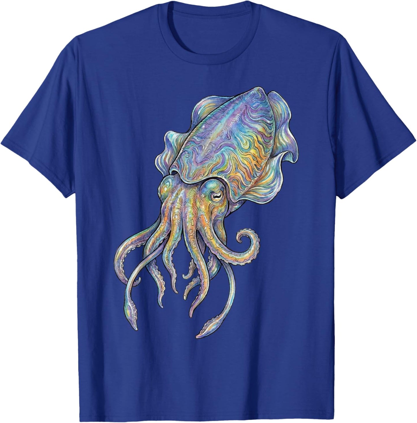 Cuttlefish Abstract Ocean Art Marine Life Colorful T-Shirt - T-Shirt | Royal