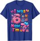 7th Birthday Girl I was 6 Now I'm 7 Year Old Donut Girls T-Shirt - T-Shirt | Royal