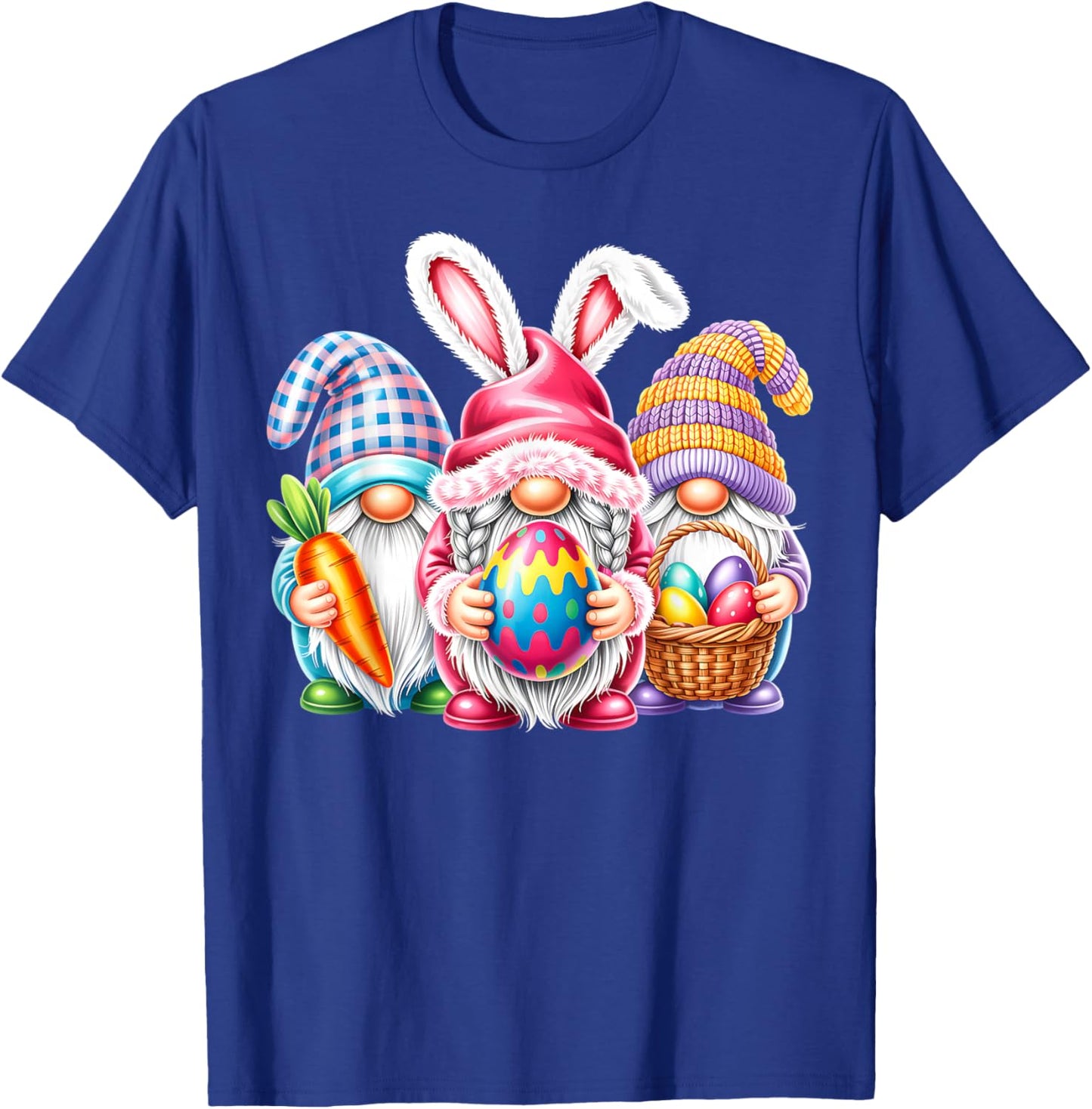 Easter Cute Gnomes Bunny Ears Egg Hunt Women Girls T-Shirt - T-Shirt | Royal