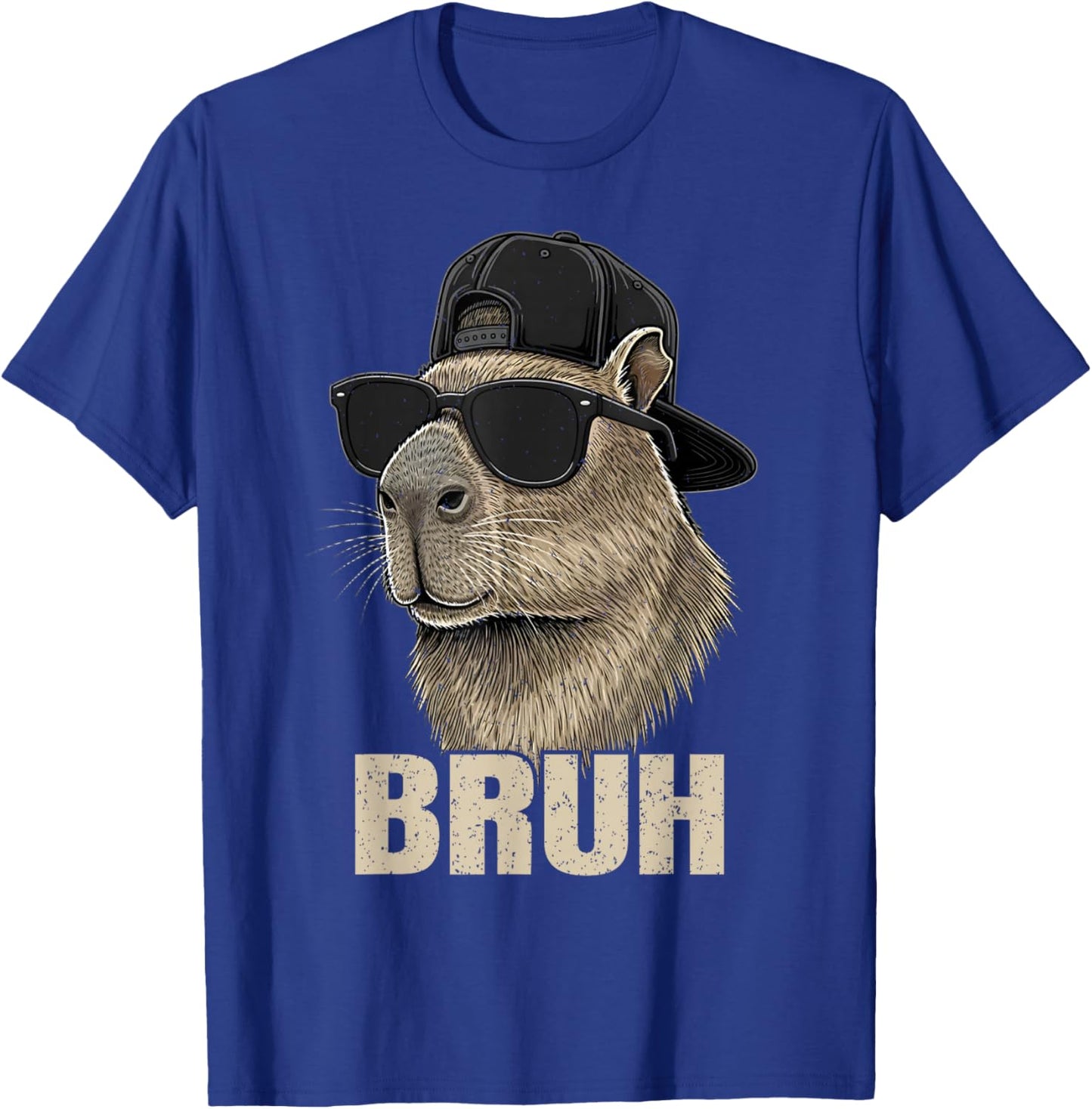 Cute Bruh Meme Capybara Lover Chill Sunglasses Boys T-Shirt - T-Shirt | Royal