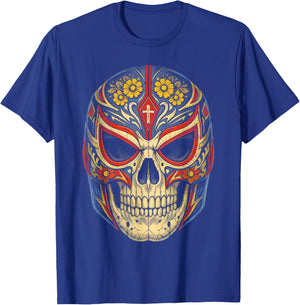 Lucha Libre Luchador Dias De Los Muertos T-Shirt - T-Shirt | Royal