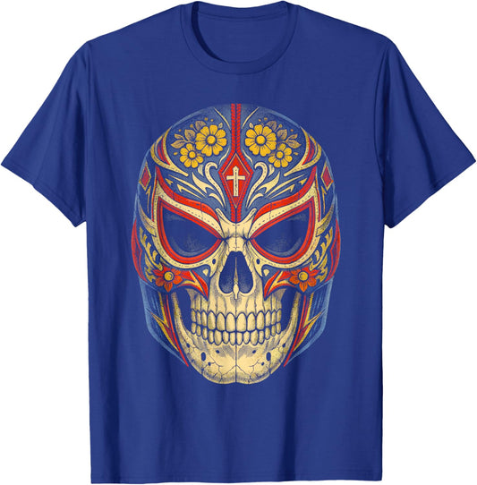Lucha Libre Luchador Dias De Los Muertos T-Shirt - T-Shirt | Royal