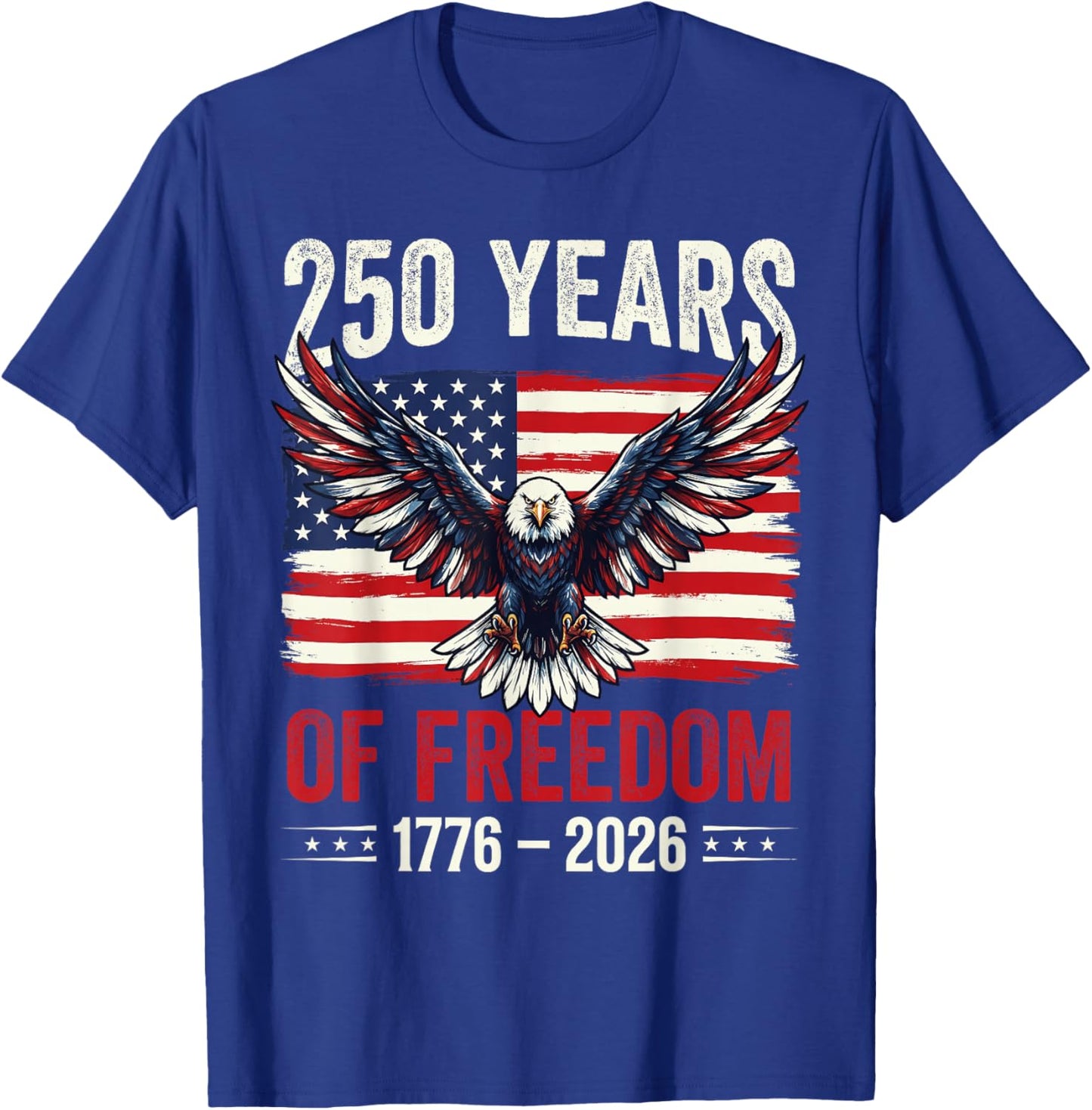 Retro 250 Years American 1776 2026 250th USA Years Men Women T-Shirt - T-Shirt | Royal