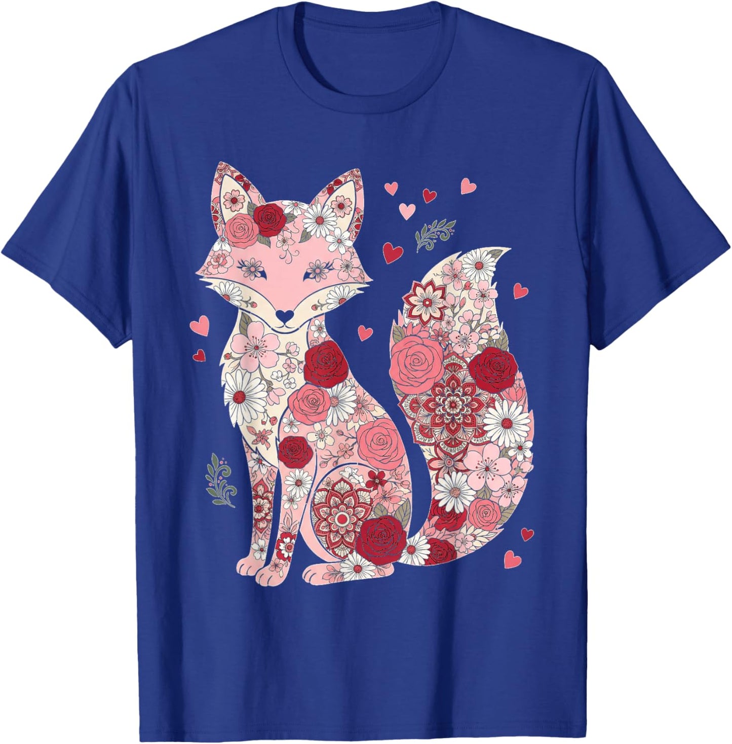 Love Fox Valentine Cute Foxes Lover Valentines Day T-Shirt - T-Shirt | Royal