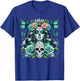 De Los Muertos La Catrina Day of The Dead Floral Sugar Skull T-Shirt - T-Shirt | Royal