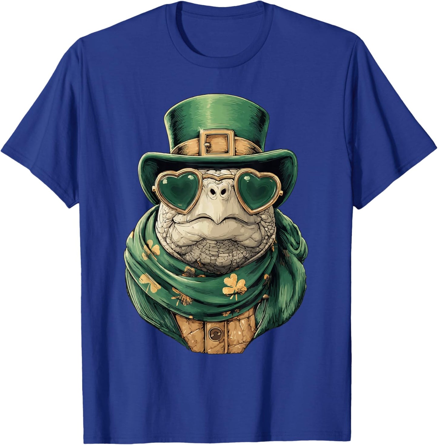 Irish Turtle with Heart Sunglasses Shamrocks St Patricks Day T-Shirt - T-Shirt | Royal