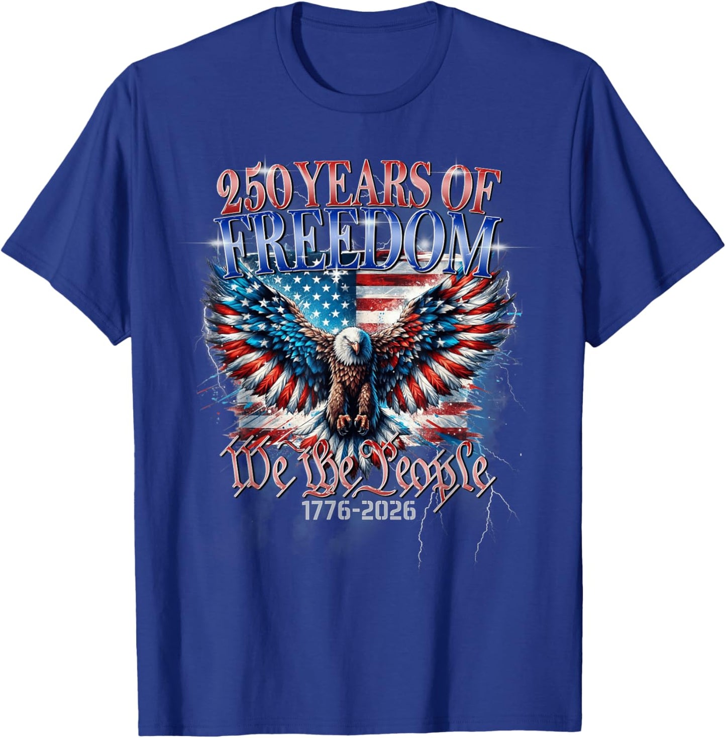 Flag Vintage 250 Years American 1776 2026 250th USA Birthday T-Shirt - T-Shirt | Royal