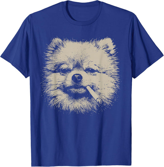 Dog Smoking Meme Funny Pomeranian Dog Meme Pet Lover T-Shirt - T-Shirt | Royal