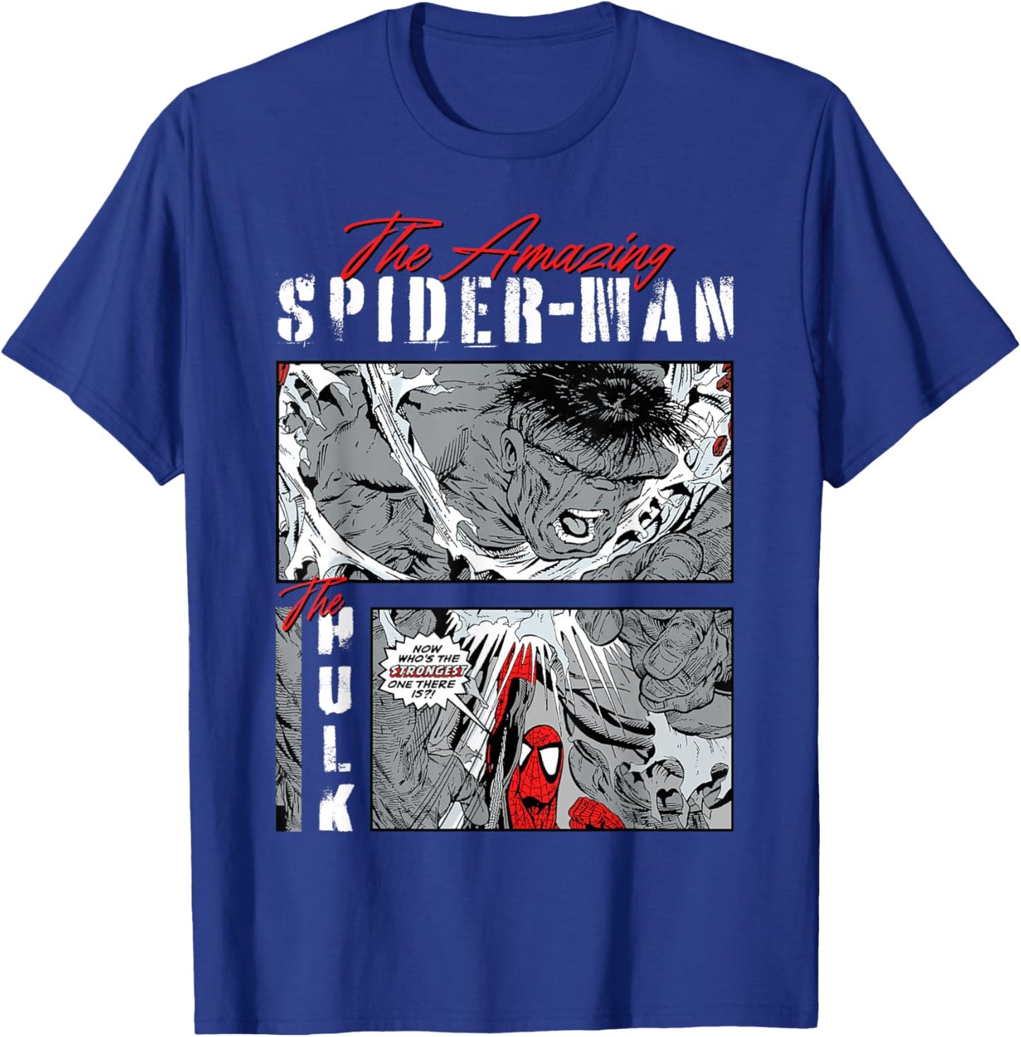 Marvel Comics Spider-Man vs Hulk Comic Panel T-Shirt - T-Shirt | Royal