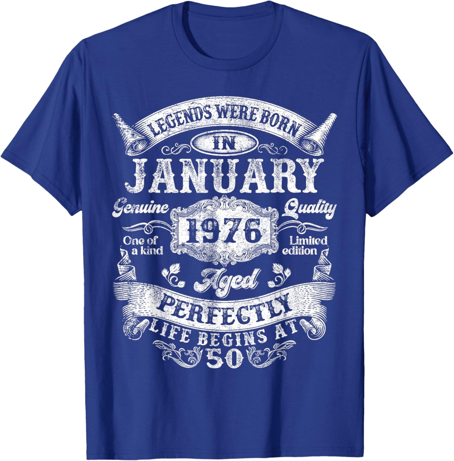 Legends Since January 1976 Vintage Retro 50th Birthday Men T-Shirt - T-Shirt | Royal